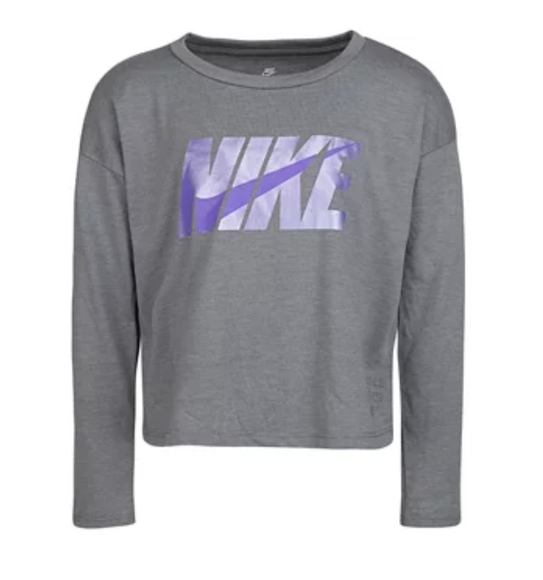 Nike Little Girls Long-Sleeve Metallic Logo Box Tee & Dri-FIT Leggings Set - Picture 2 of 16